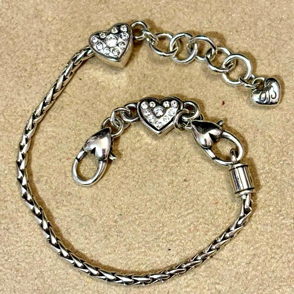 Brighton Jewelry - 🆕Listing 🆕 Brighton Heart Slide bracelet Crystal hearts Holds charms, beads NWOT